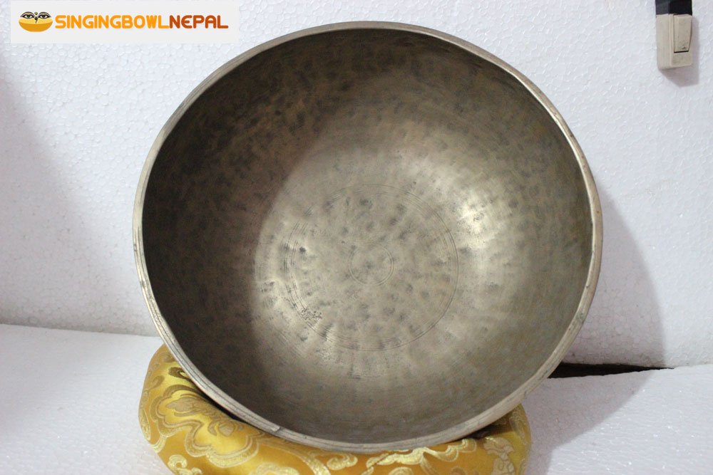 12" Old E Note Tibetan Singing Bowl, Meditation Bowl, Tibetan Bowls, Free Singing Bowl Silk Cushion, Striker and Drum Stick