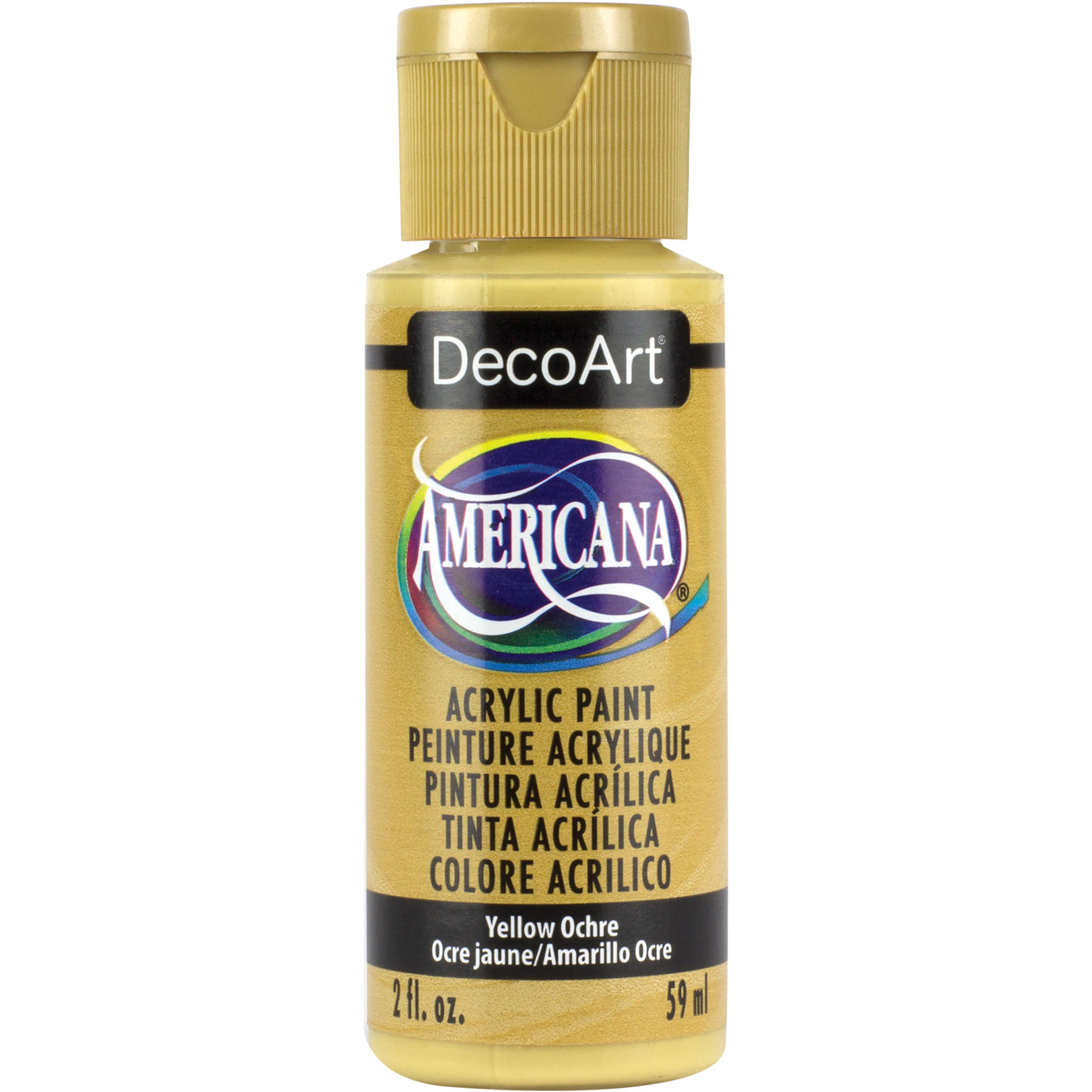 Deco Art Americana Acrylic Paint 2oz-Yellow Ochre - Opaque Fabric