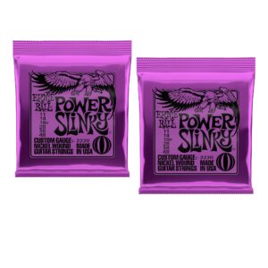 ernie ball power slinky electric guitar strings, nickel wound, lot/2, p02220^2