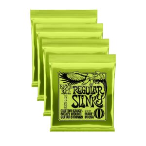 Ernie Ball Regular Slinky Electric Guitar Strings, Nickel Wound, Lot/4, P02221^4