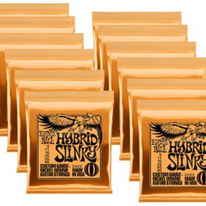 Ernie Ball Hybrid Slinky Electric Guitar Strings, Nickel Wound, Lot/12, P02222