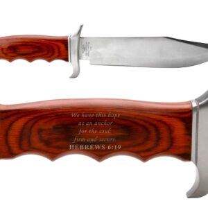 NDZ Performance Elk Ridge Outdoor Hunting Fixed Blade Full Tang Knife Bible Hebrews 6:19