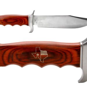 NDZ Performance Elk Ridge Outdoor Hunting Fixed Blade Full Tang Knife Texas State Border Outline Flag