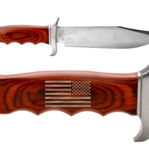 NDZ Performance Elk Ridge Outdoor Hunting Fixed Blade Full Tang Knife United States Battle Flag