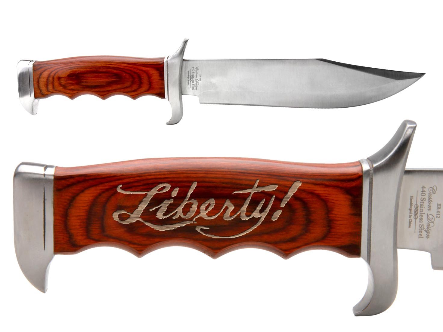 NDZ Performance Elk Ridge Outdoor Hunting Fixed Blade Full Tang Knife Liberty Text Script 1