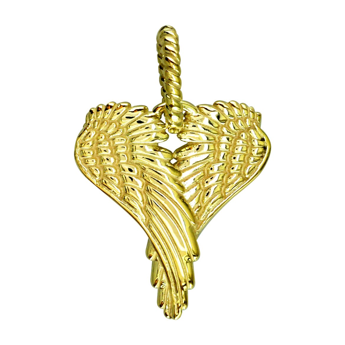 SZIRO Large Angel Heart Wings, Wings of Love, 21mm in 14K Yellow Gold