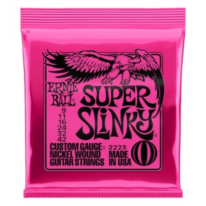 Ernie Ball Super Slinky Electric Guitar Strings, Nickel Wound, Lot/4, P02223