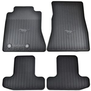 ford oem factory stock 2015 2016 black mustang pony horse all weather vinyl floor mats front & rear