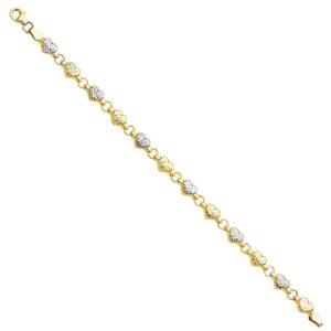 14k REAL Two Tone Gold Stampato Bracelet - 7.25"