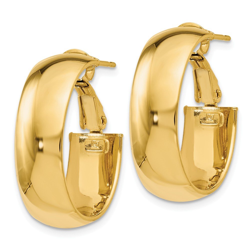 The Black Bow 7.5mm Polished 14k Yellow Gold Oval Hoop Earrings, 23mm (15/16 Inch)