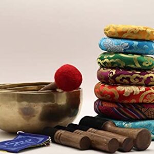 Chakra Healing Tibetan Singing Bowl - Set of 7 - Hand Hammered Tibetan Meditation Singing Bowl Nepal