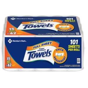 member's mark super premium paper towels, 15 count