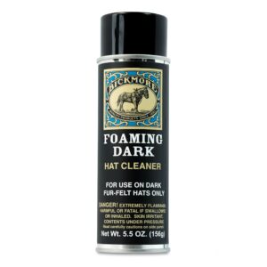 bickmore foaming dark hat cleaner | remove dirt, dust, fingerprints & sweat stains - great for fur - felt cowboy hats, baseball hats & more