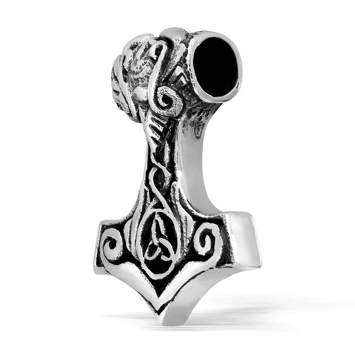 WithLoveSilver Sterling Silver Trinity Celtic Viking Amulet Hammer of Thor (Mjolnir) Pendant