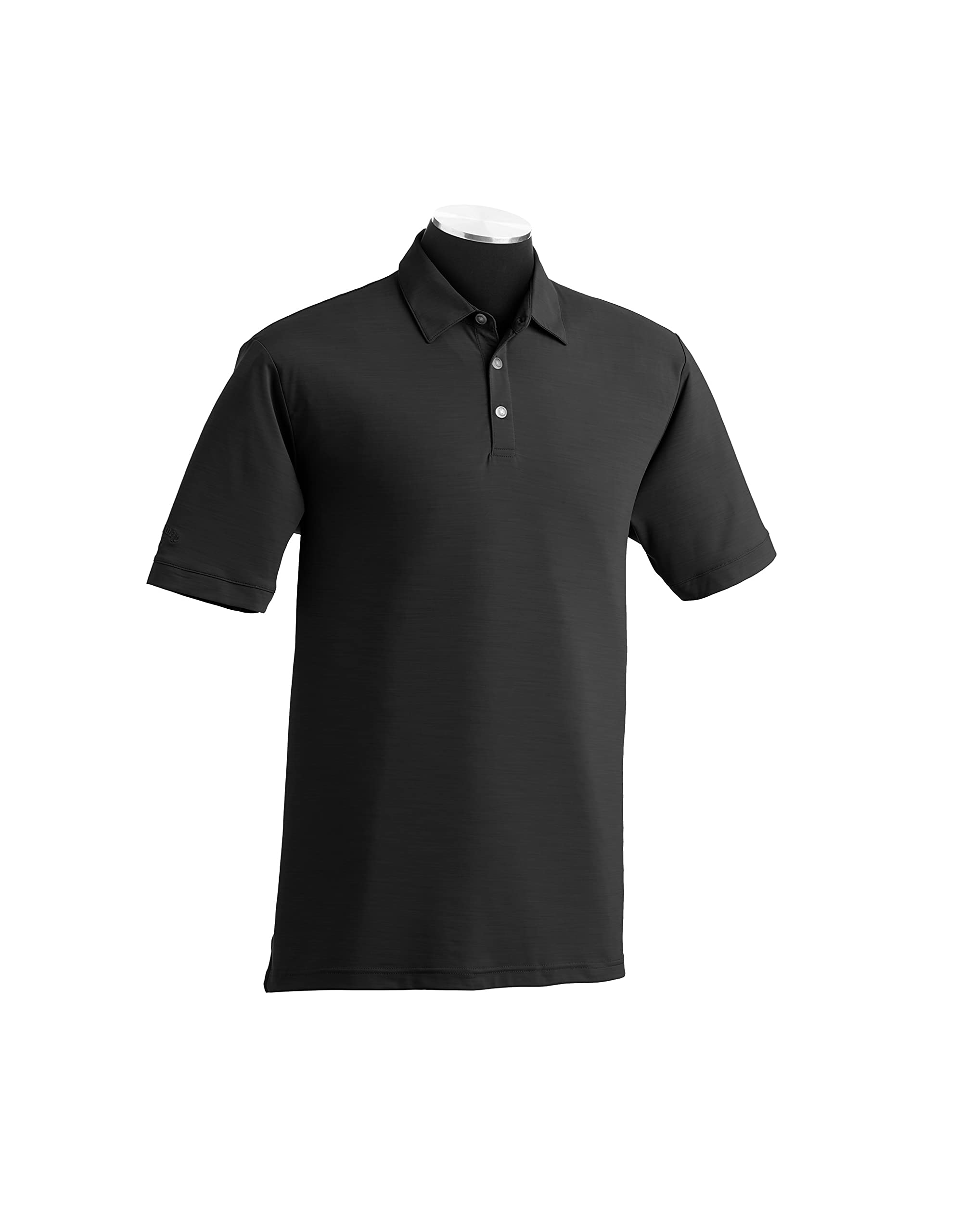 Callaway Men's Golf Short Sleeve Tonal Stripe Polo Shirt, Black, Small