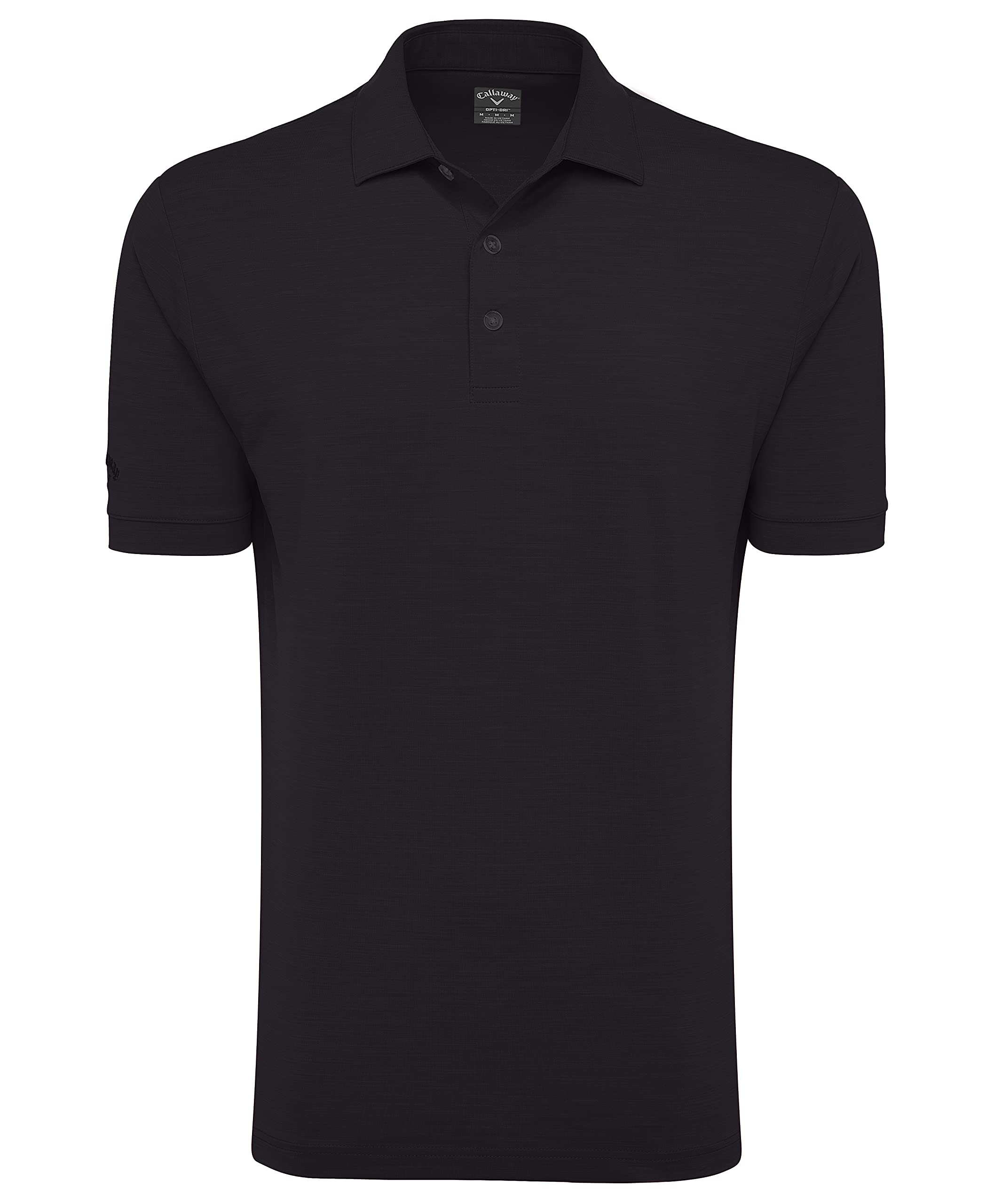 Callaway Men's Golf Short Sleeve Tonal Stripe Polo Shirt, Black, X-Large