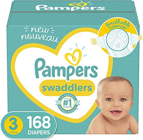 Diapers Size 3, 168 Count - Pampers Swaddlers Disposable Baby Diapers, ONE MONTH SUPPLY