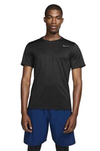 nike men's legend 2.0 short sleeve tee, black/black/matte silver, large