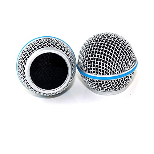 Weymic Replacement Blue Steel Mesh Microphone Grill Head for Shure Sm58 Wireless Microphone and Wired Mics, Beta 58 a Shure Sv100 Wireless Mics Pgx24/slx24/sm58