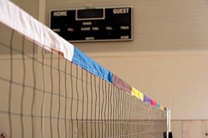 tandem sport net zone tape volleyball training tool - attaches to net for serving, blocking & hitting drills - durable, colored canvas volleyball training aid - volleyball training equipment