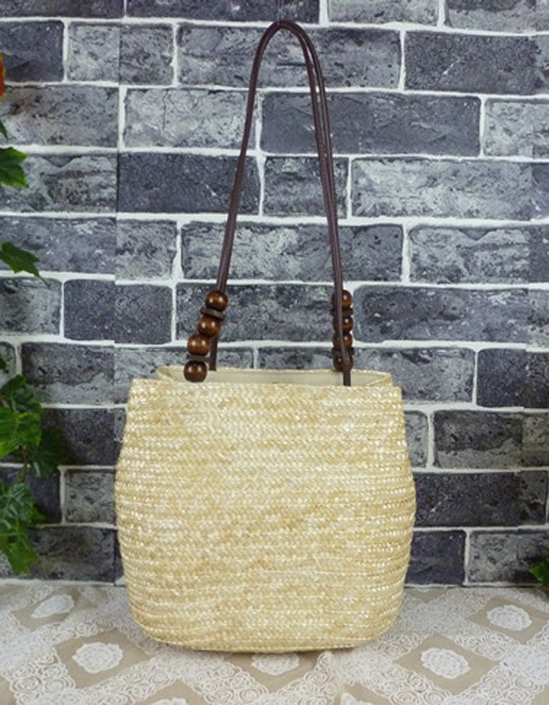 TONWHAR European Style Straw Bag Purse Woven Summer Beach Tote for women (Natural)