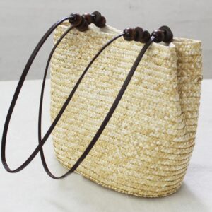 TONWHAR European Style Straw Bag Purse Woven Summer Beach Tote for women (Natural)