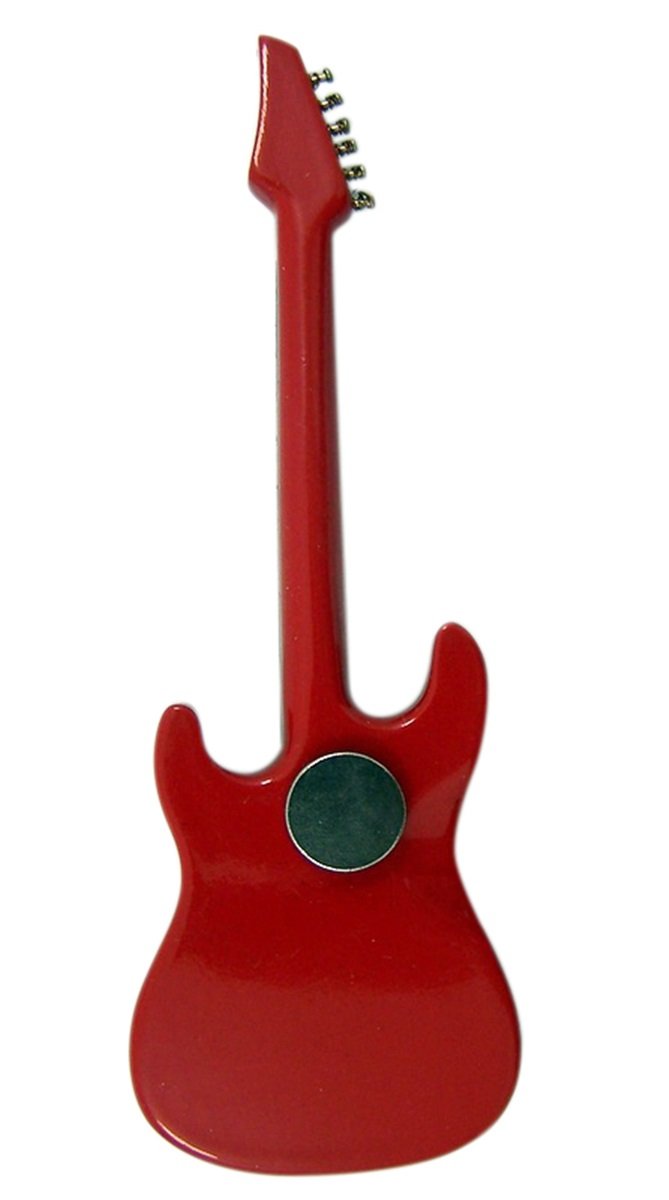 Red Electric Guitar Miniature Replica Magnet, Size 4 inch