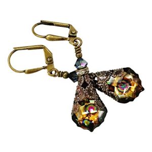 HisJewelsCreations Antique Inspired Vintage Victorian Dangle Drop Earrings for Women Jewelry Gift for Her (Peacock)