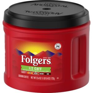 Folgers 1/2 Caff Medium Roast Ground Coffee, 25.4 Ounces