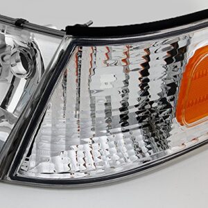 AKKON - For Ford Crown Victoria Clear Replacement Headlights W/Corner Lamps 4pc Left + Right Pair Set