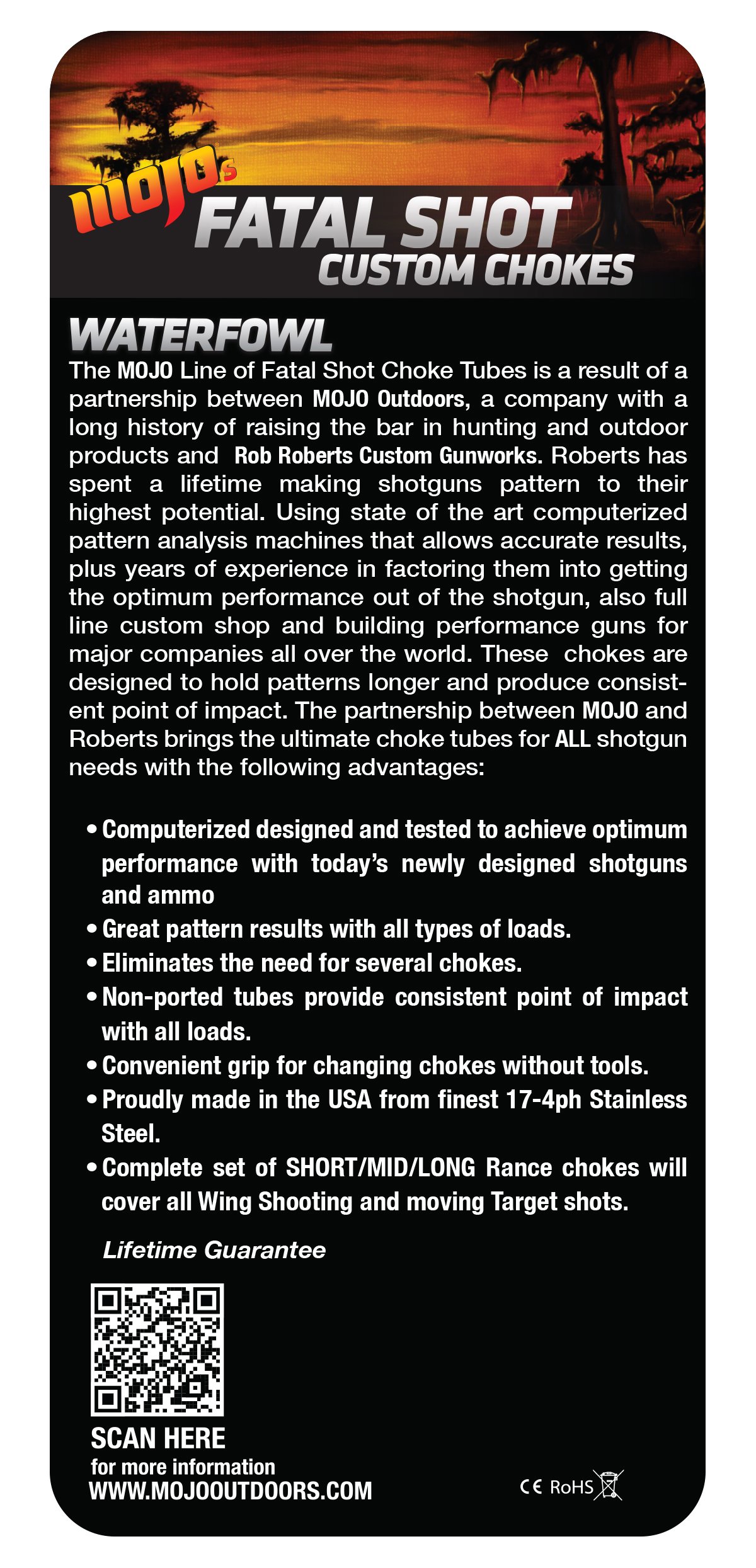 MOJO Outdoors Fatal Shot Custom Waterfowl 12 Gauge Choke Tube, Hunting Accesories, Remington Pro Bore, Mid Range,Gold,FS106M