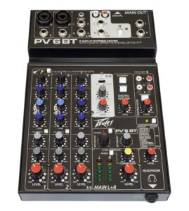 peavey pv 6 bt 6 channel compact mixer with bluetooth