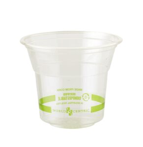 100% compostable cups by world centric, made from ingeo pla, for cold drinks, clear, 5 oz (pack of 2000)