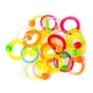 black light acrylic captive bead ring nose hoop captive bead ball captive hoop cartilage glow rave captive bead ring body piercing hoops rings - pack of 20 assorted colors