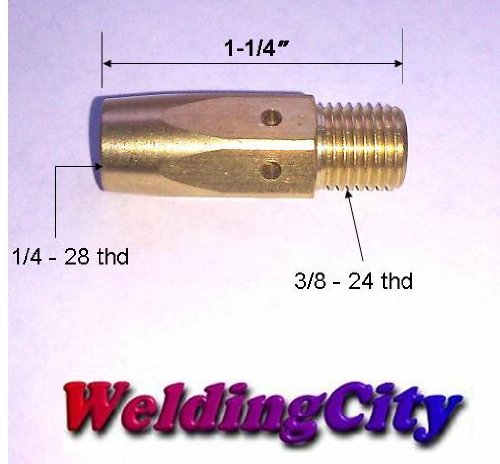 WeldingCity 2-pk Contact Tip Adapter Gas Diffuser 169728 for MIG Welding Gun Miller MIGmatic M-25 M-40 and Hobart H-series