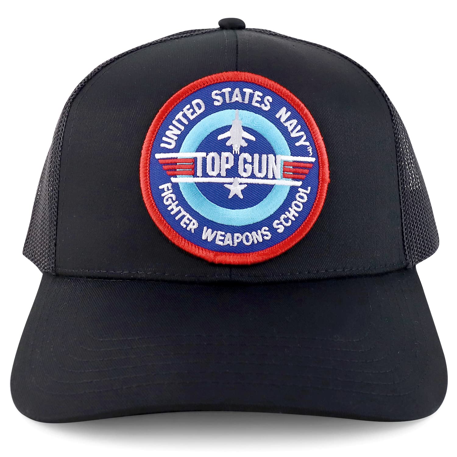 US Navy TOP Gun Patch Snapback Trucker Mesh Cap - Fighter Weapons School