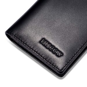 Leather Business Card Case Holder for Men & Women, Italian Calfskin (Black)