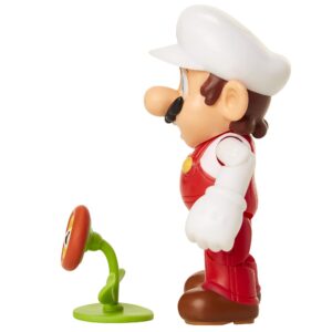 Super Mario Fire Mario Figure with Fire Flower Accessory