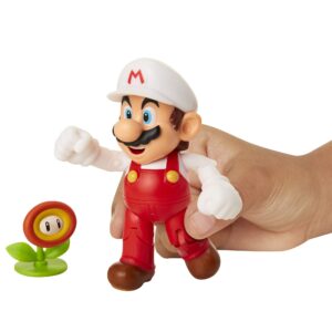 Super Mario Fire Mario Figure with Fire Flower Accessory