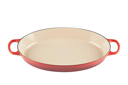 Le Creuset Enamel Cast Iron Signature Oval Baker, 3 quart, Cerise (Cherry Red)