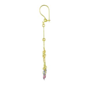 14k REAL Tri Color Gold Fancy Chandelier Dangle Earrings (15 X 53mm)