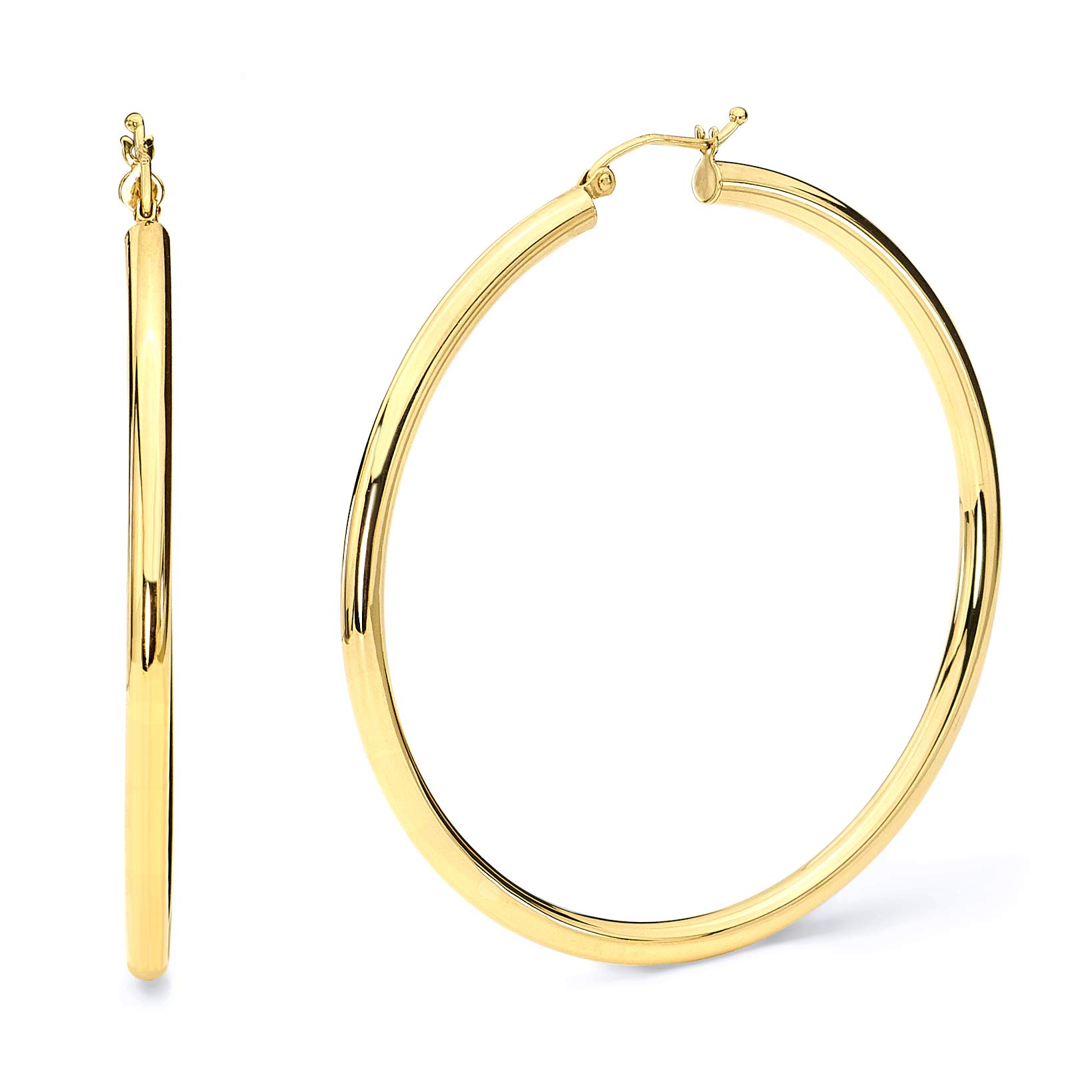 14k REAL Yellow Gold 3mm Thickness Hoop Earrings (55x 55 mm)