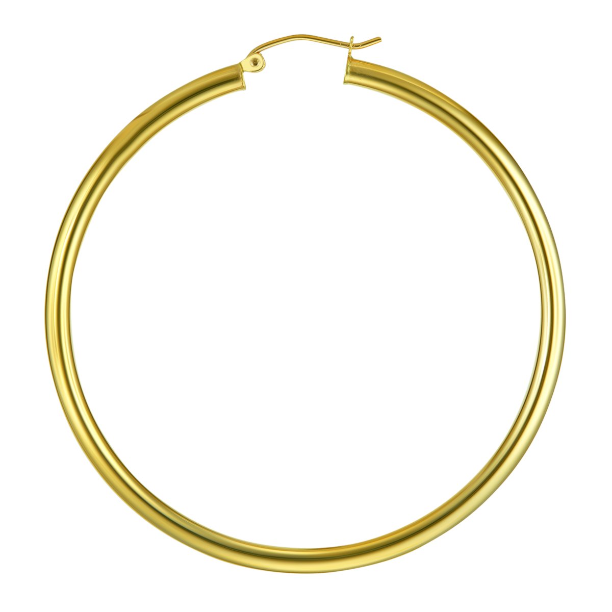 14k REAL Yellow Gold 3mm Thickness Hoop Earrings (55x 55 mm)