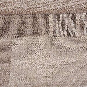 Unique Loom Del Mar Collection Area Rug - Sarah (2' 7" x 10' Runner, Dark Beige/ Brown)