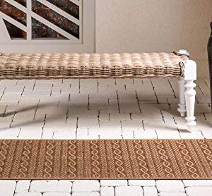 Unique Loom Outdoor Modern Collection Area Rug - Links (2' 2" x 6' 1" Runner, Light Brown/ Brown)