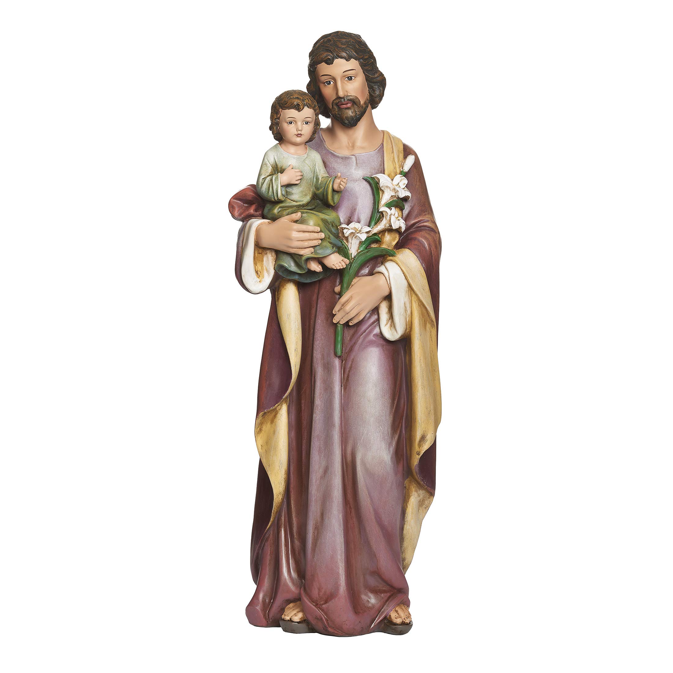 Joseph's Studio by Roman - St. Joseph and Child Jesus Figure, Renaissance Collection, 25" H, Resin and Stone, Religious Gift, Decoration, Collection, Durable, Long Lasting