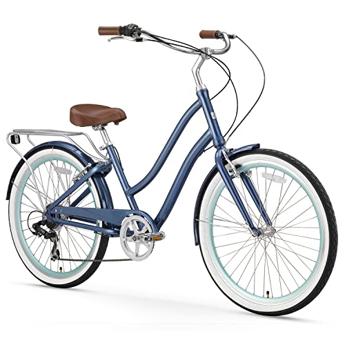 sixthreezero EVRYjourney Women's Beach Cruiser Bike, Step-Through Touring Hybrid Bicycle