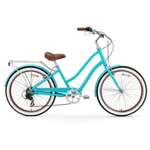 sixthreezero EVRYjourney Women's Beach Cruiser Bike, Step-Through Touring Hybrid Bicycle