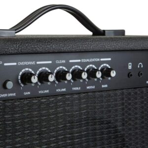 Monoprice 1x8 Guitar Combo Amplifier - Black, 20-Watt, 86dB of Gain - 1/4 Inch Input for Guitars, Aux MP3 Input, 3.5mm Headphone Output