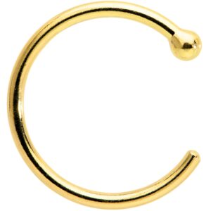 body candy 18k gold nose hoop ring, hypoallergenic nose jewelry - handmade in usa, 20 gauge 5/16"